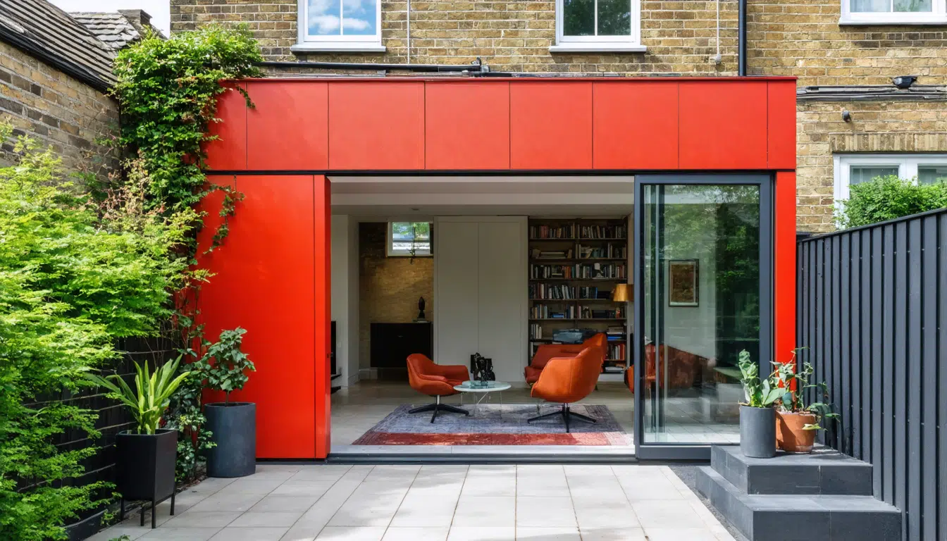 découvrez comment une maison en rangée des années 70 à londres a été audacieusement transformée en alliant le métal rouge et la brique, créant un espace moderne et captivant qui mêle style et originalité.