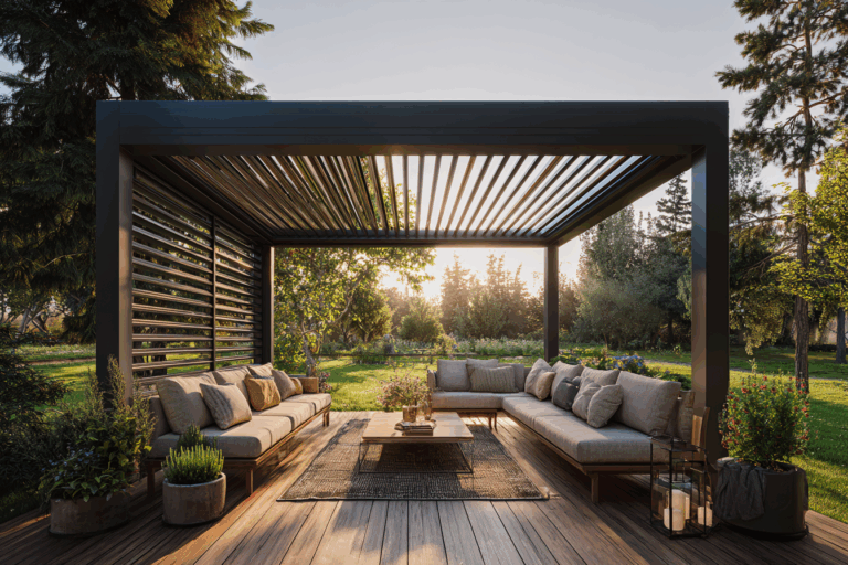 Aménagez votre jardin avec une pergola et un salon de jardin design et durable
