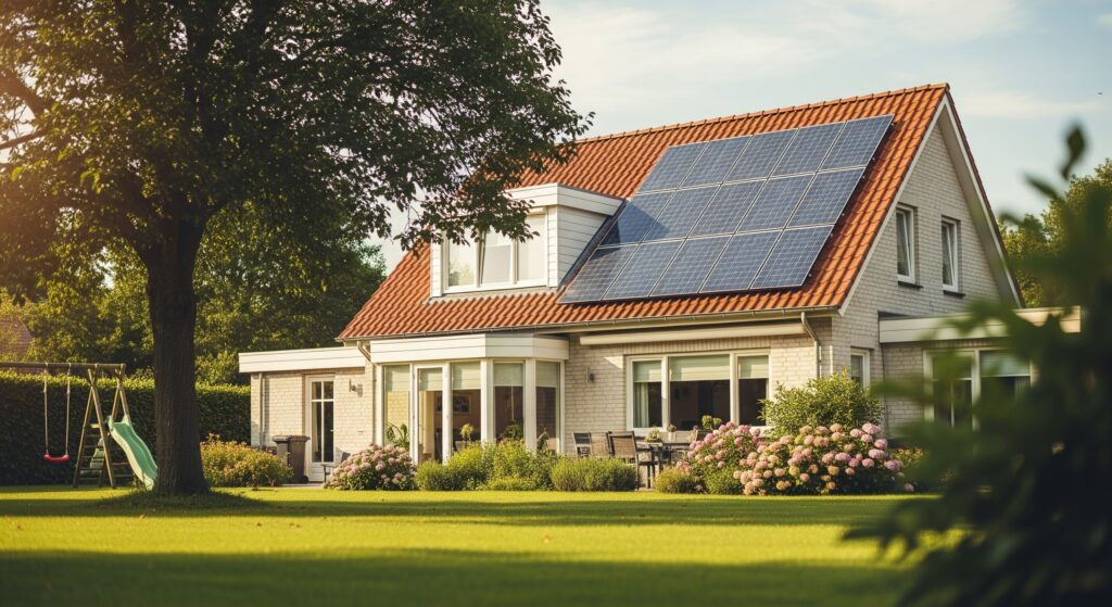Une maison avec panneau solaire