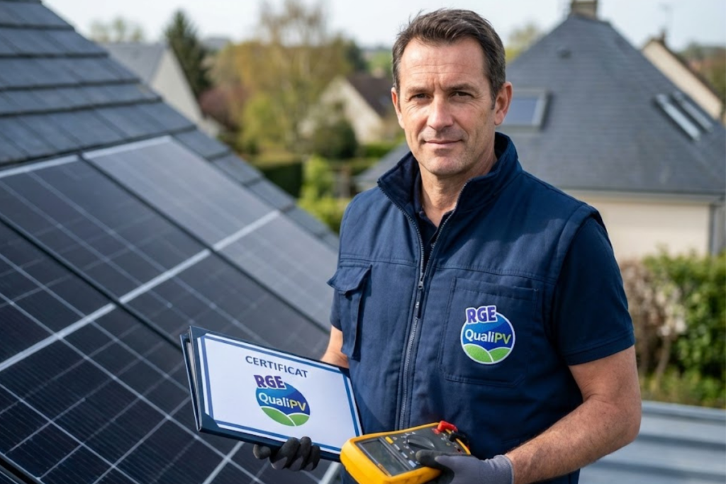 Un installateur de panneaux solaires qui détient un label RGE