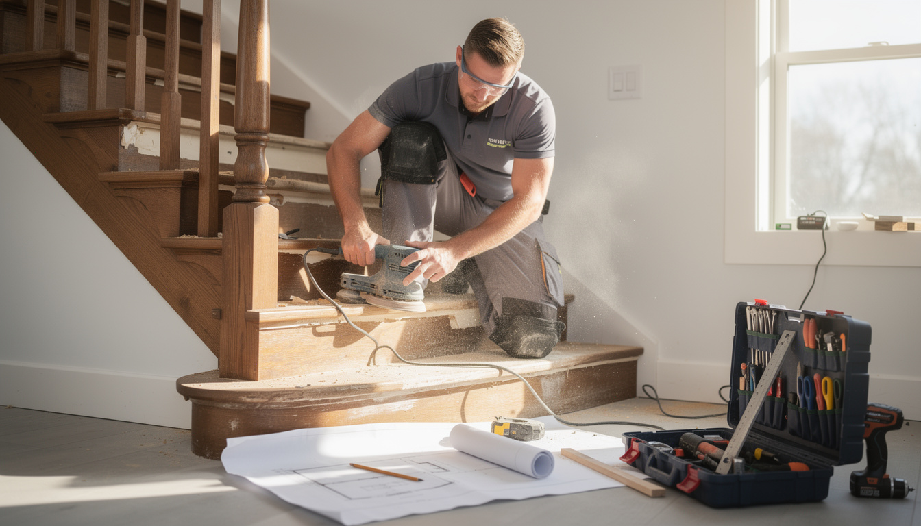 découvrez comment nous avons transformé un vieil escalier récupéré au lieu d'en installer un neuf, alliant charme et durabilité dans notre projet de rénovation.