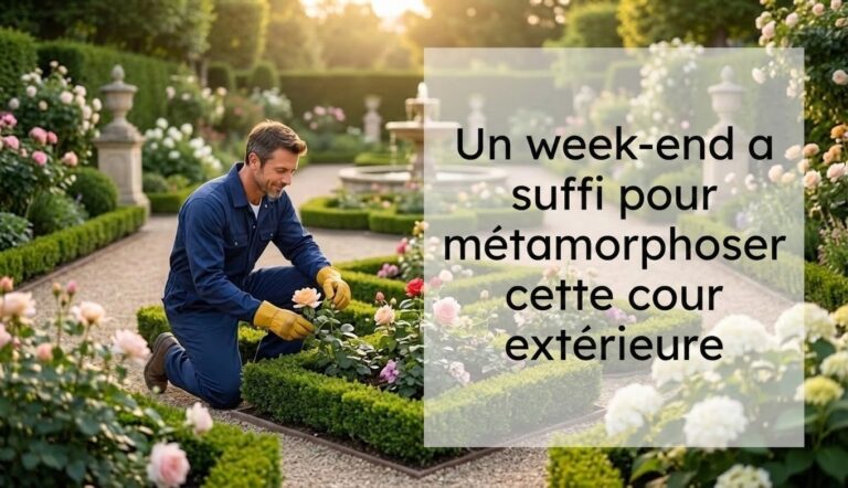 Un week-end a suffi pour métamorphoser cette cour extérieure