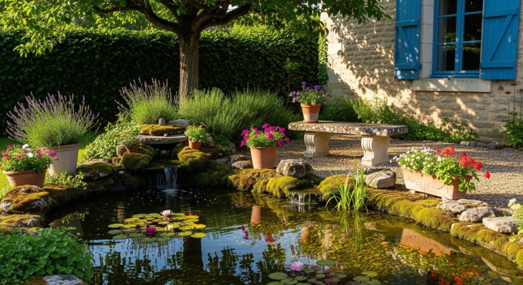 petit bassin de jardin à l'extérieur