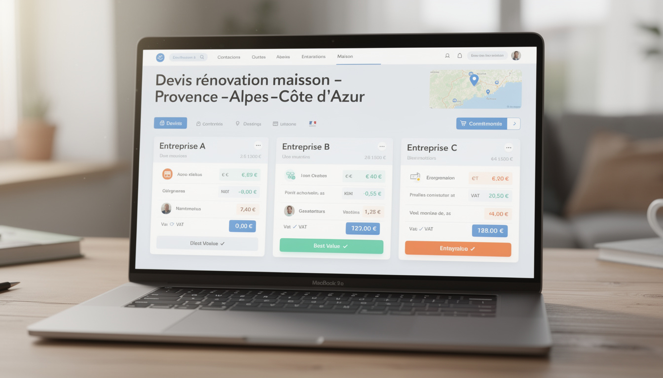 comparez facilement les devis pour vos travaux en provence-alpes-côte d'azur et trouvez les meilleurs artisans adaptés à vos besoins grâce à notre comparateur en ligne.