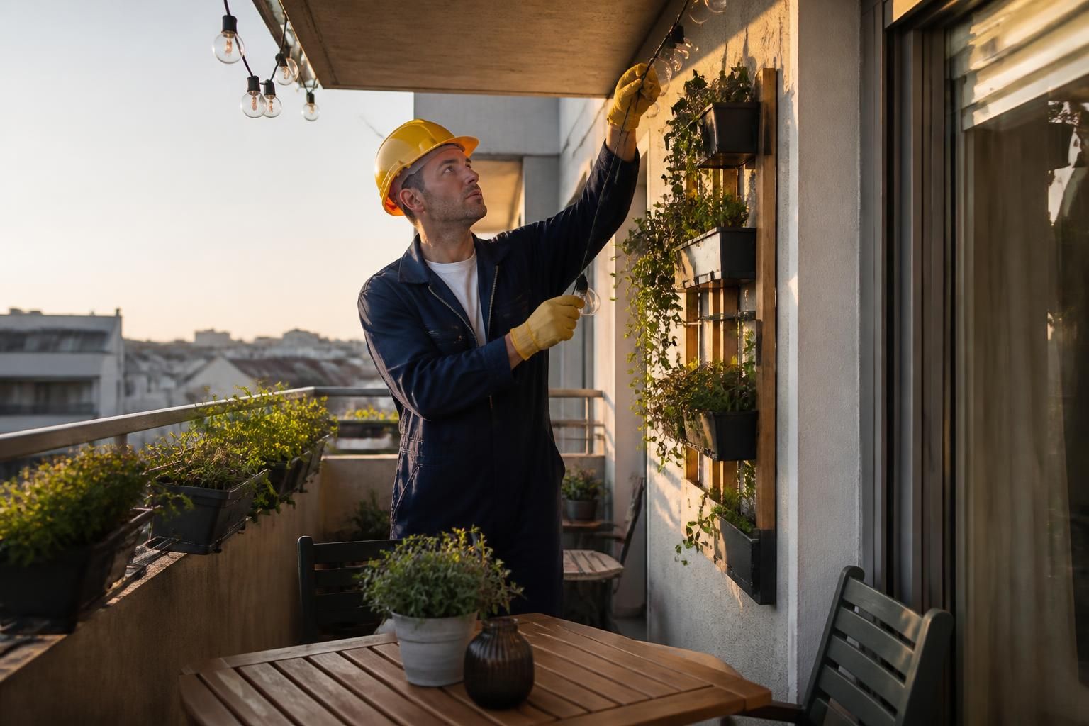 découvrez comment un minuscule balcon en béton s'est transformé en un coin repas ultra douillet, parfait pour profiter de repas conviviaux en plein air.