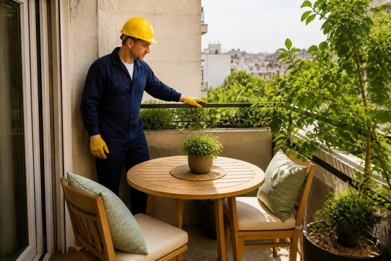 découvrez comment un petit balcon en béton a été transformé en un coin repas ultra douillet, idéal pour profiter de moments conviviaux en plein air.